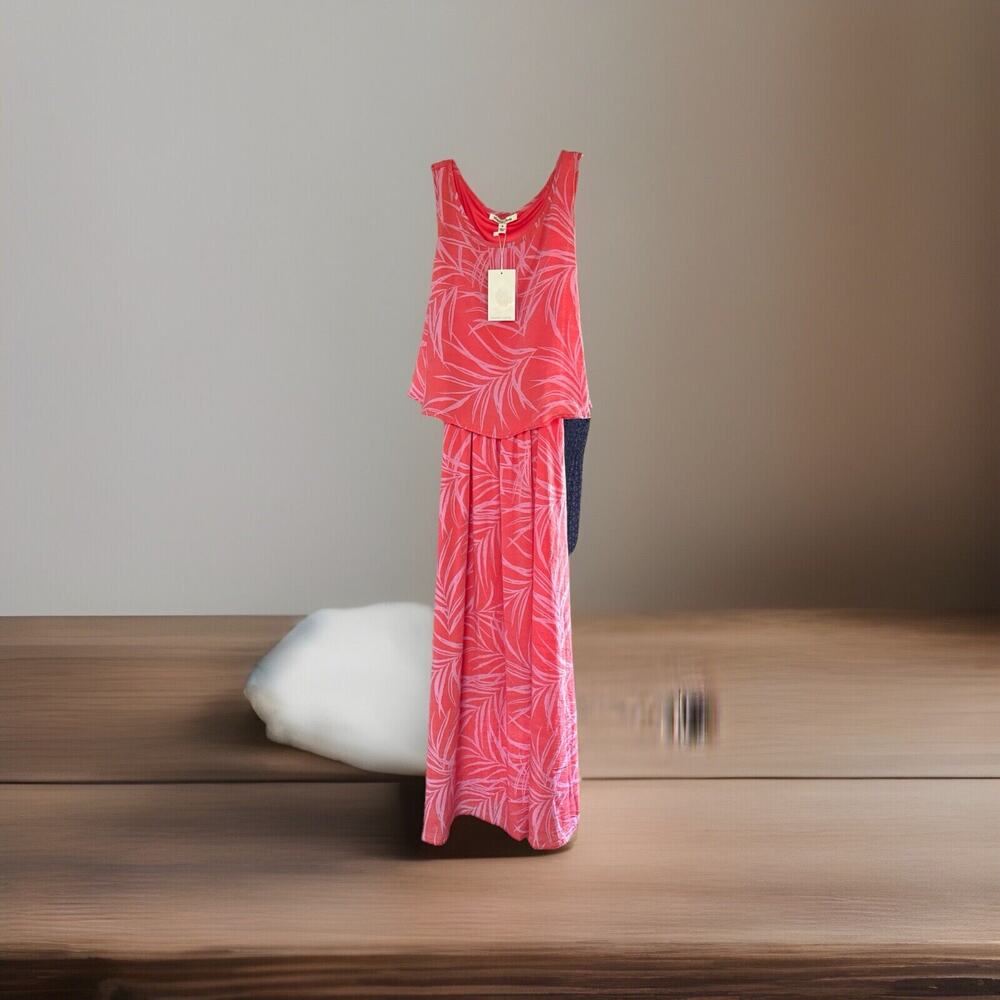 Marissa Olivia Maxi Red/Pink Print Dress Size Medium